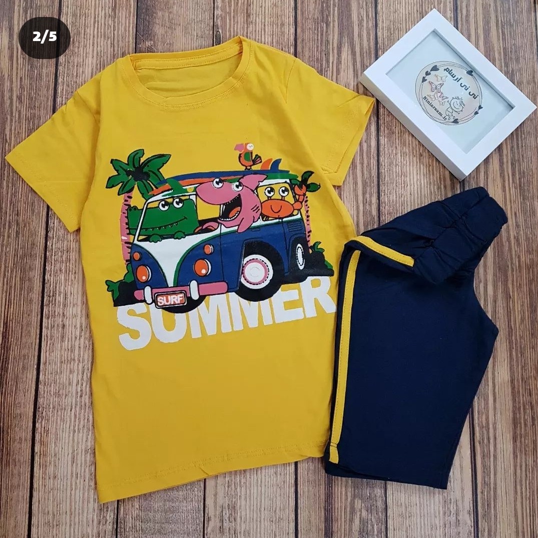 تیشرت و شلوارک مدل کوسه ست تیشرت و شلوارک بچگانه پسرانه لباس بچگانه