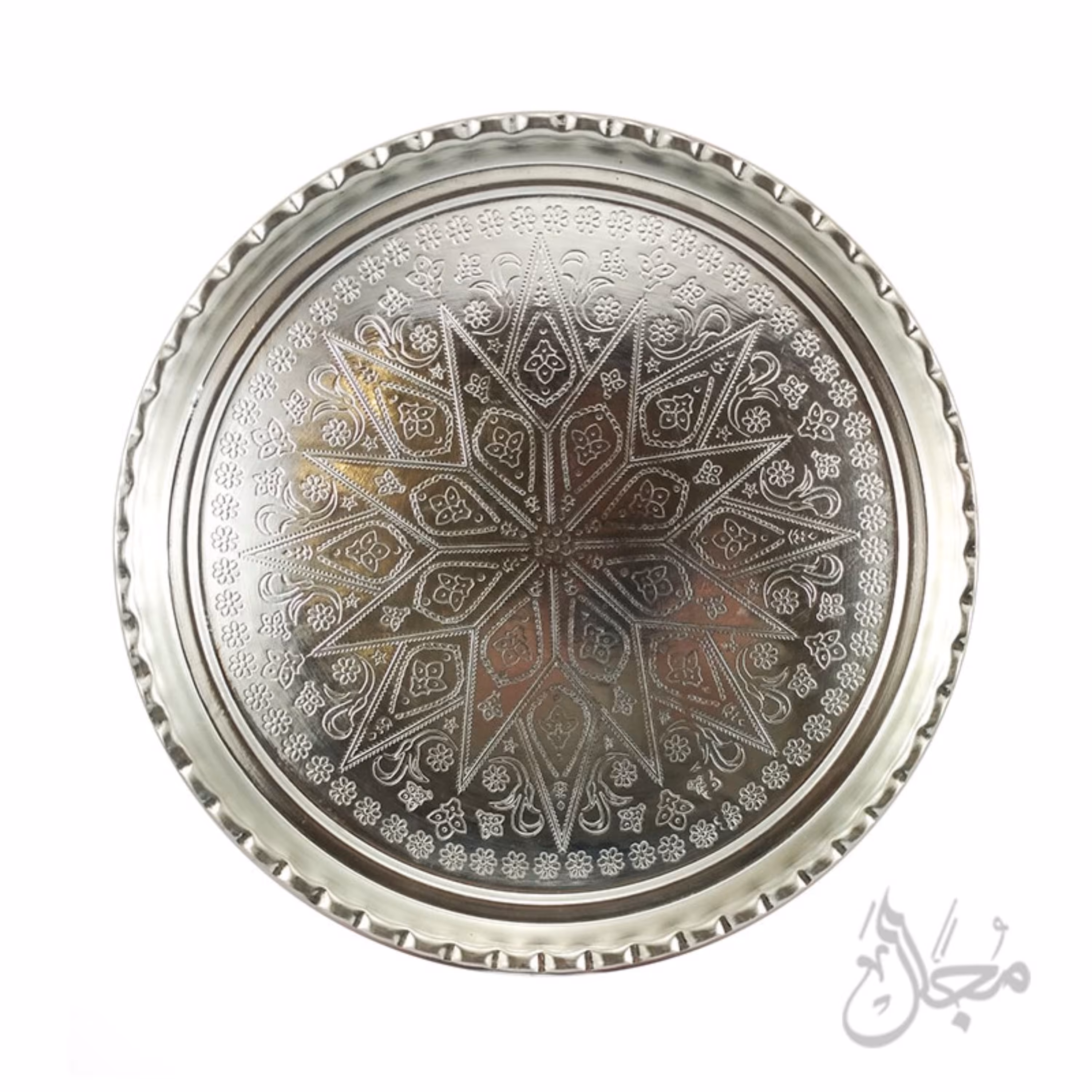 سینی مسی گرد لبه بلند زنجان- سایز 5 