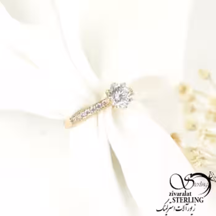 انگشتر نگین دار ژوپینگ طلایی کد 8270