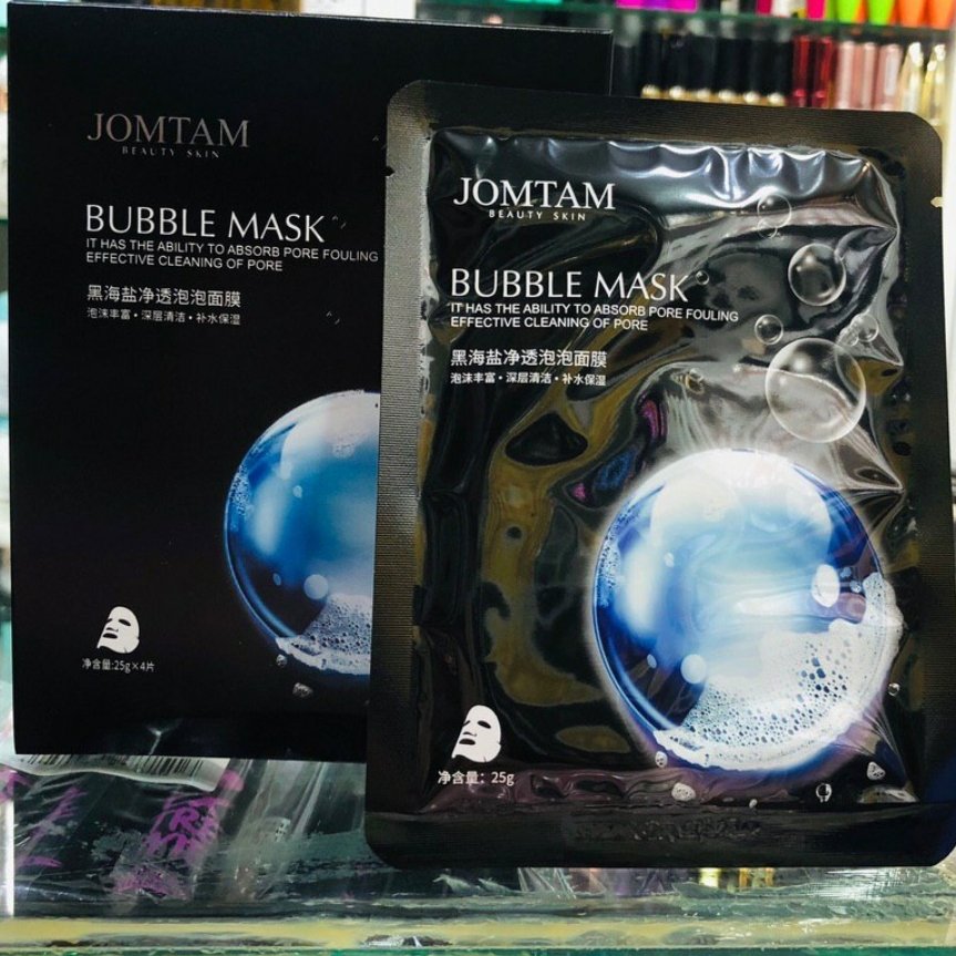 ماسک حبابی صورت نمک دریایی سیاه jomtam مجموعه 5 عددی