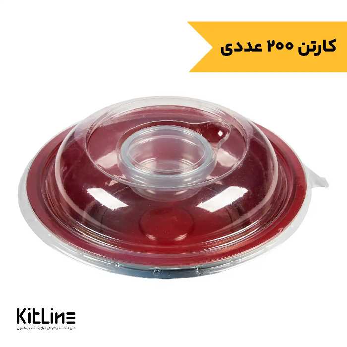 ظرف سالاد یکبار مصرف پلی پروپیلن 1200 میلی لیتری مشکی همراه در (کارتن 200 عددی)