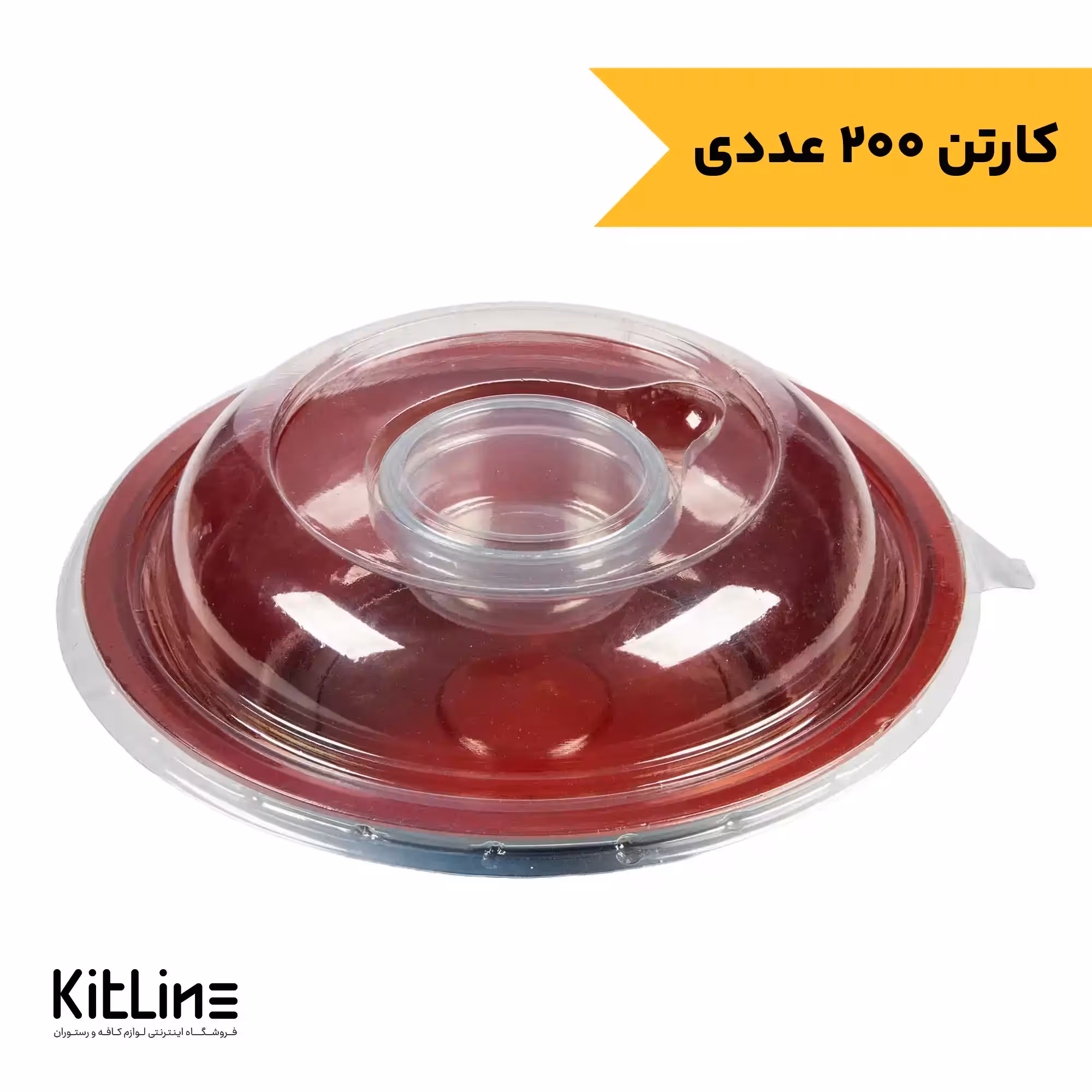 ظرف سالاد یکبار مصرف پلی پروپیلن 1200 میلی لیتری مشکی همراه در (کارتن 200 عددی)