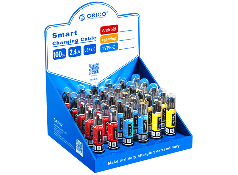 مجموعه کابل داده یک متری 2.4 آمپر اوریکو ORICO Tube packed Data Cable Set with Display SGX-NL-30