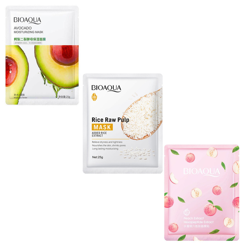 ماسک صورت بایو آکوا مدل F4 وزن 25 گرم بسته 3 عددی 