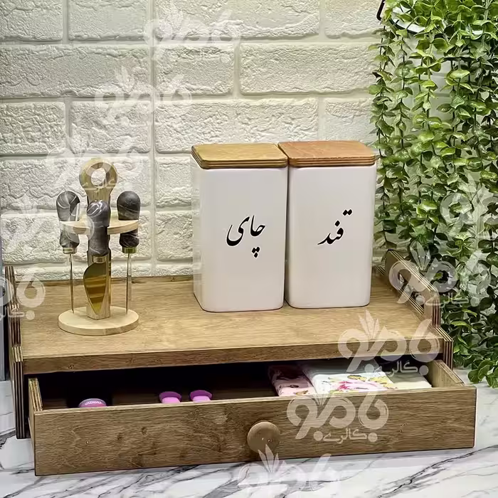 باکس رایزر چوبی کشودار آشپزخانه