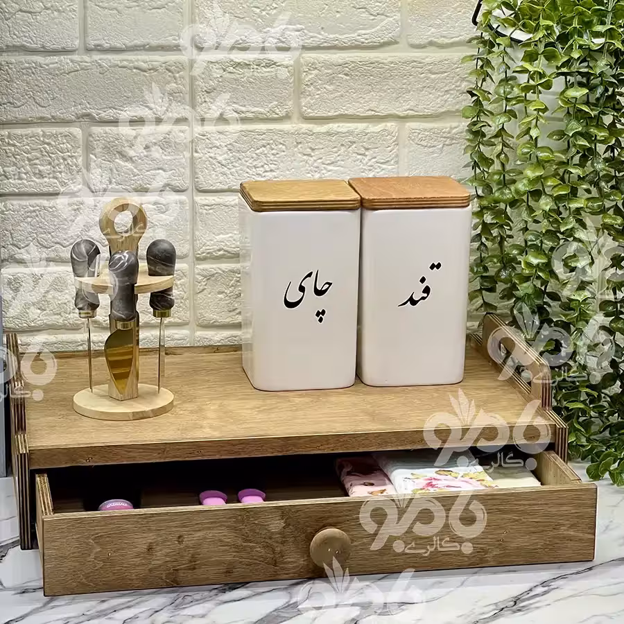باکس رایزر چوبی کشودار آشپزخانه