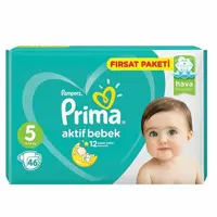 پوشک بچه پریما ترکیه سایز 5 بسته 46عددی