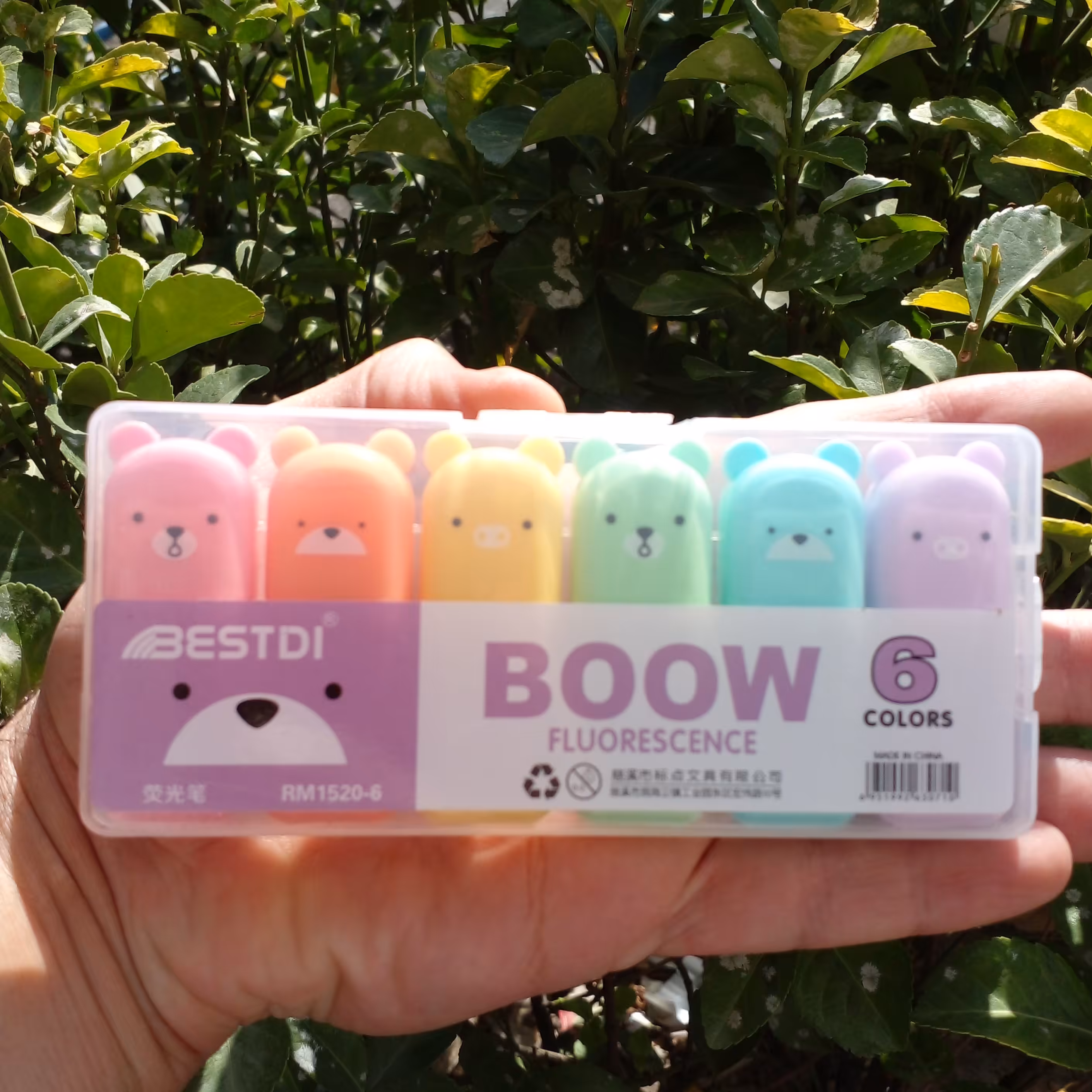 ماژیک هایلایت علامتگذار 6 عددی مدل خرس تدی مدل پاستلی( رنگ های روشن )