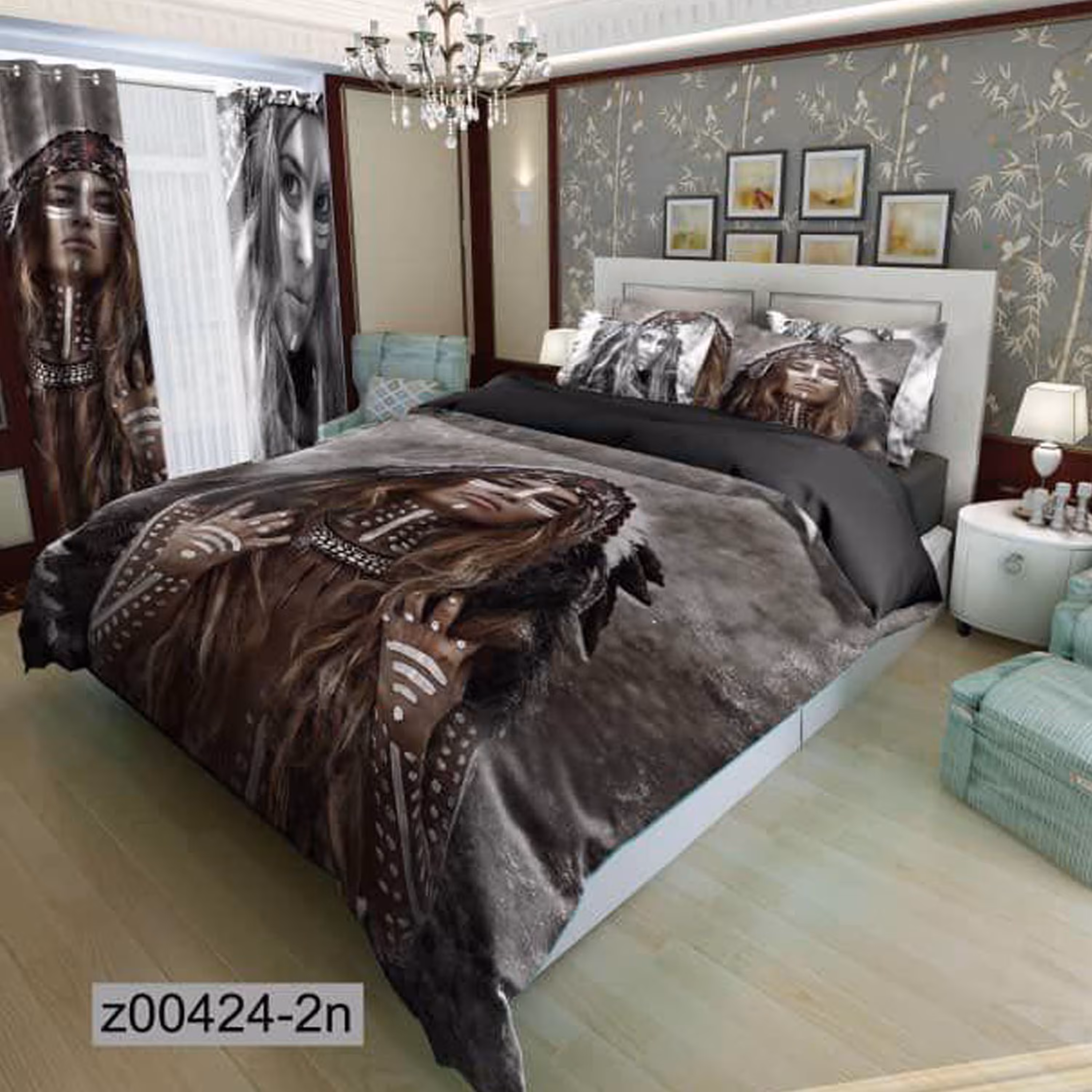 سرویس روتختی 2 نفره تنسل چاپی برندترک لند(Turk Land) z 424