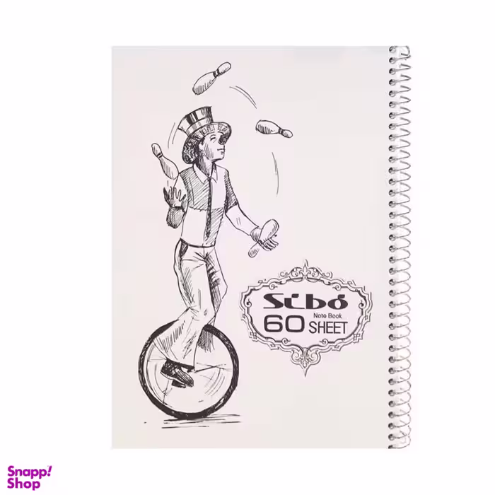 دفتر مشق 60 برگ سیبو مدل اسکچ طرح دلقک کد S2-4