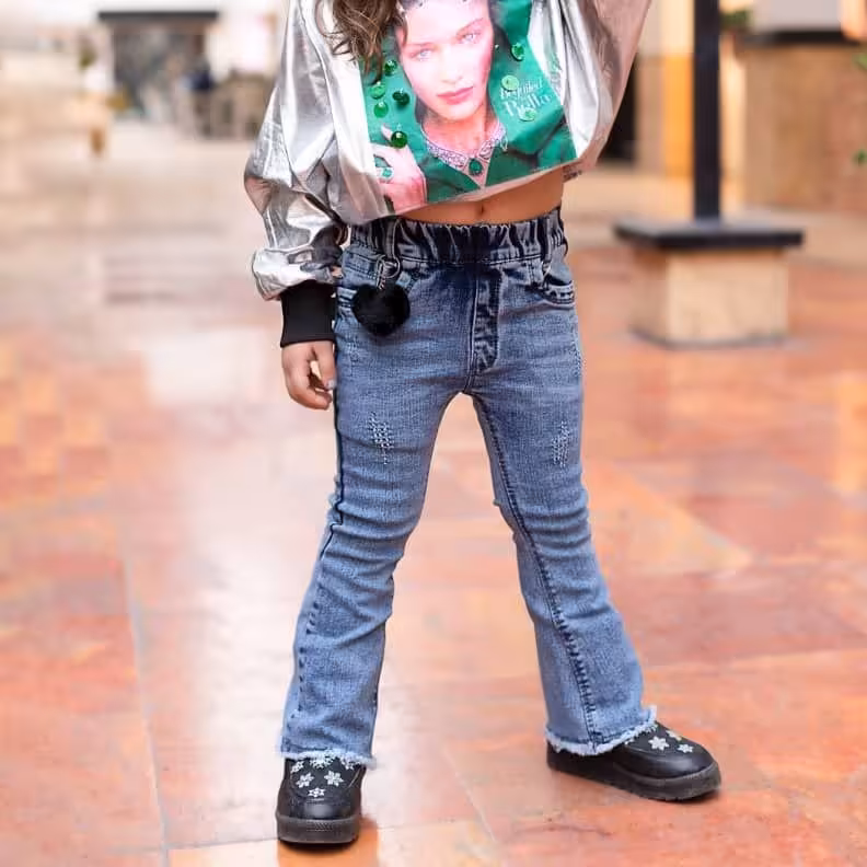 شلوار دخترانه دمپا ریش ( لی پر)