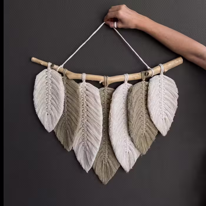 دیوارکوب مکرومه بافی طرح نگین