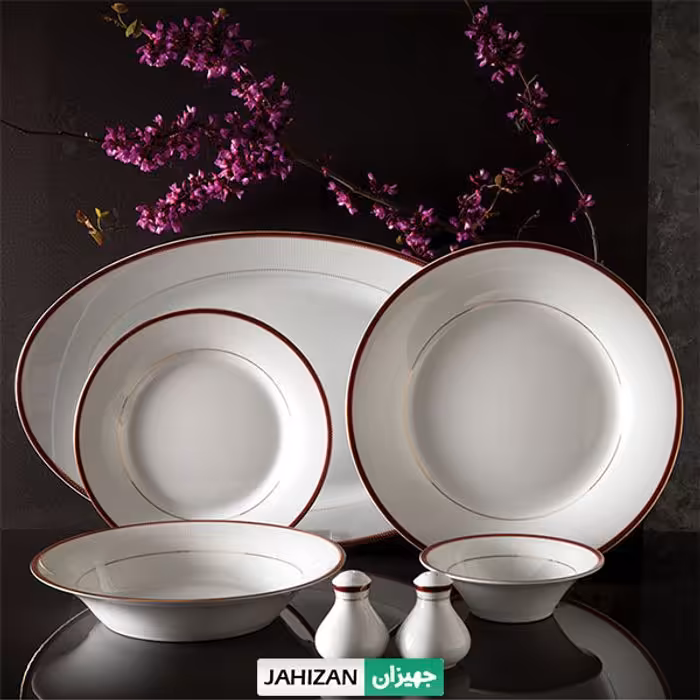 سرویس چینی زرین 35پارچه سپینود ارغوانی سری شهرزاد