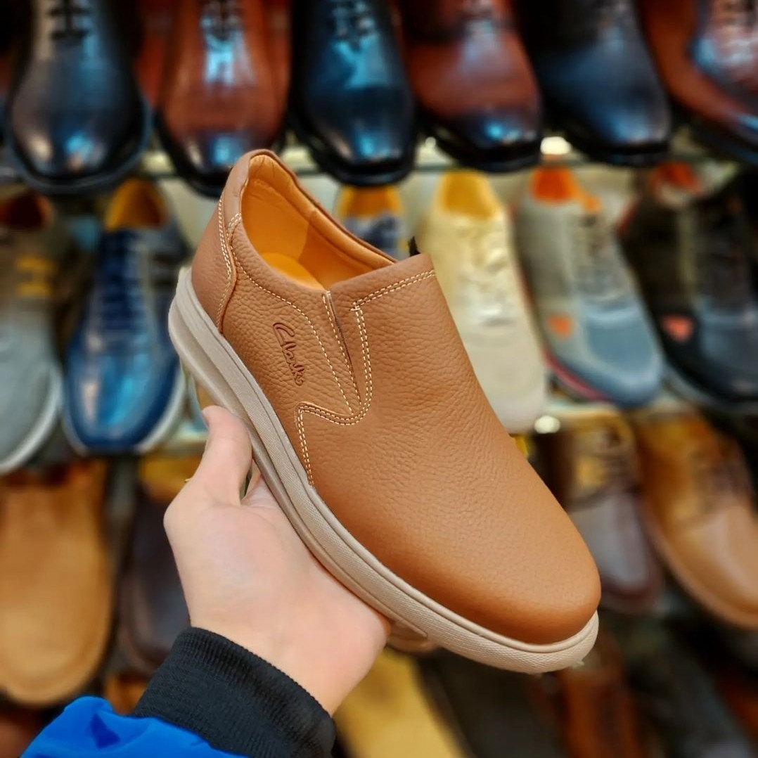 کفش کلارک کشی طبی  مرداته تمام چرم 