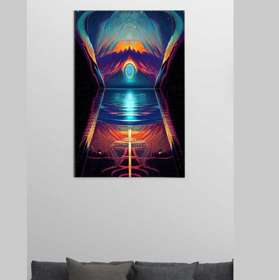 تابلو نقاشی دکوراتیو انتزاعی طرح انعکاس سایز 20در 25 ( ابعاد مختلف موجود هست )