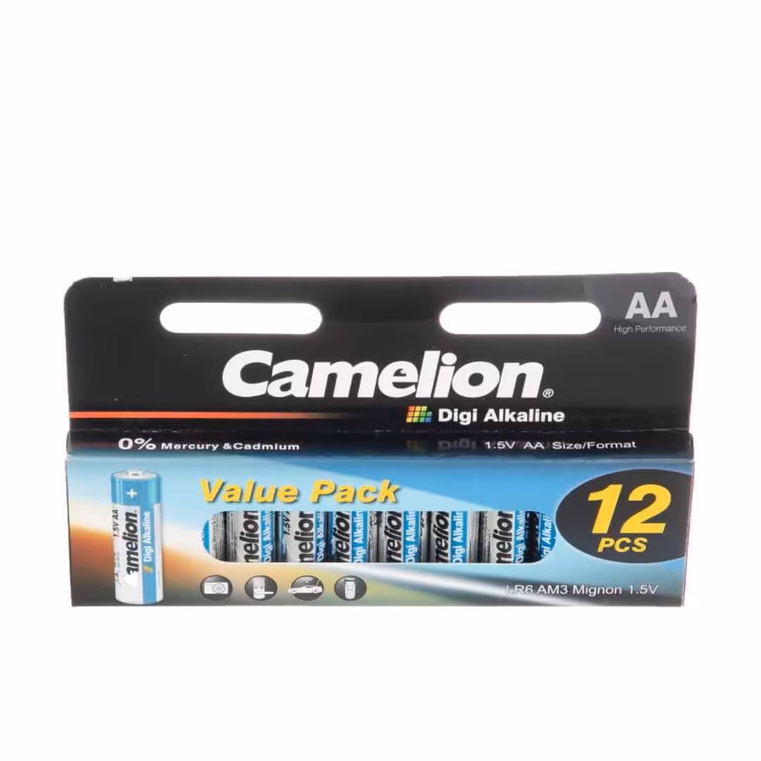 باتری 12 تایی قلمی Camelion Digi Alkaline 1.5V AA