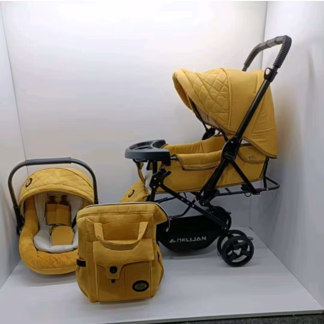 سرویس کالسکه 4 تکه نوزادمارک بیبی لایک اسکلت دلیجان 