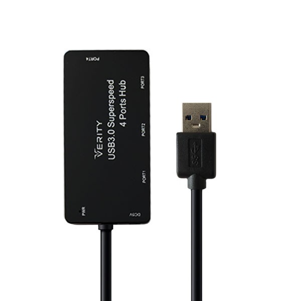 هاب USB30 وریتی مدل H407 چهار پورت آداپتور دار