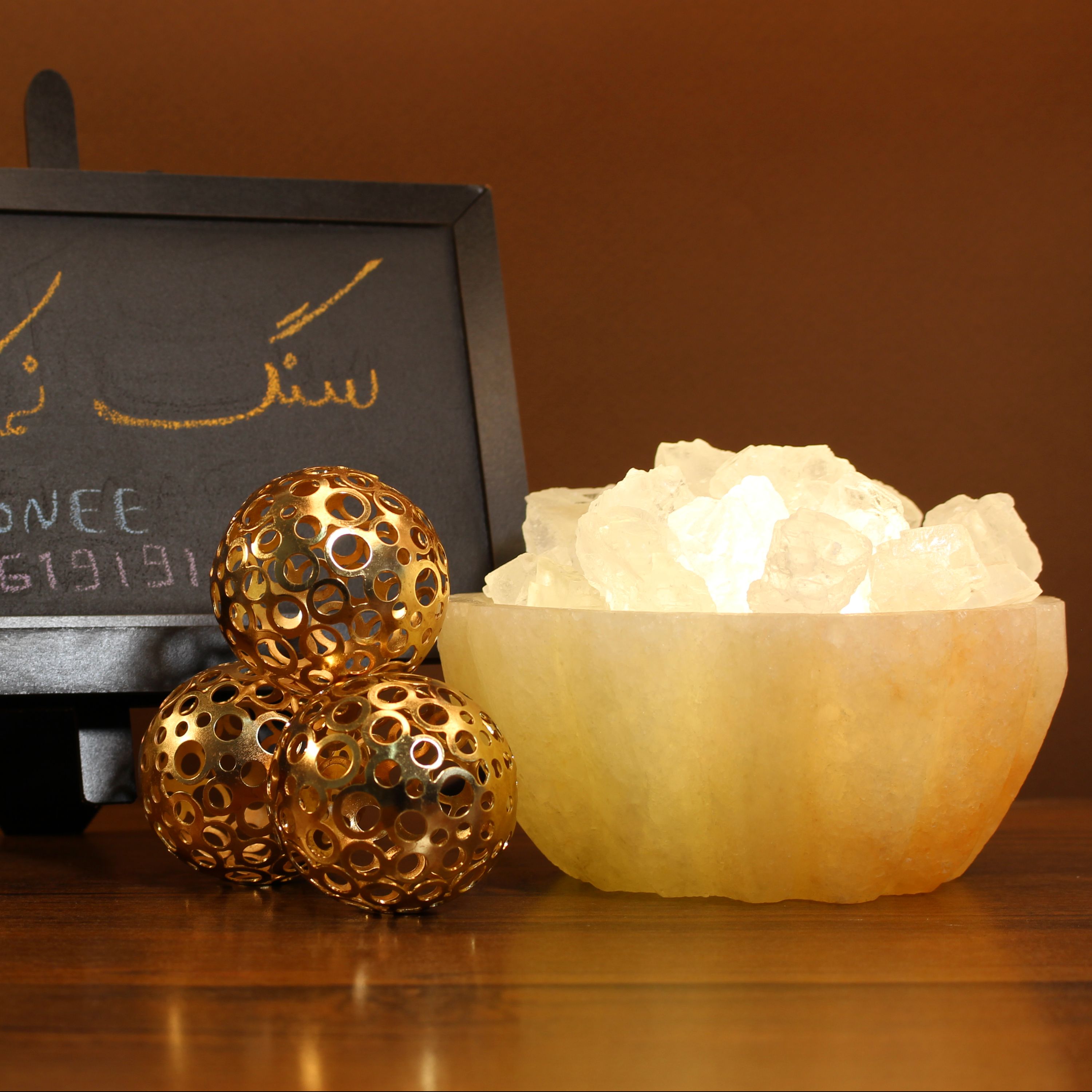 آباژور تزئینی سنگ نمک مدل ستاره کوچک کد 6