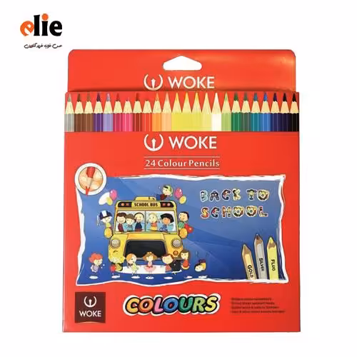 مداد رنگی 24 رنگ وک جعبه مقوایی طرح ماشین