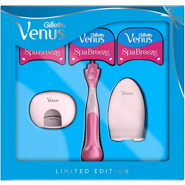 پک اصلاح ونوس Spa Breeze ژیلت (Gillette) | مخصوص خانم‌ها، اصل انگلیس (نسخه محدود)