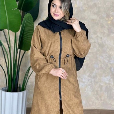 مانتو اسپرت زنانه مخمل کبریتی مدل مانتو بلند200276