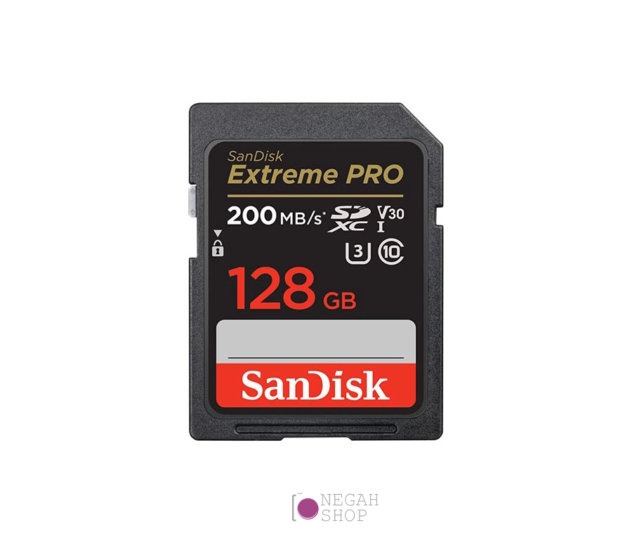 کارت حافظه SD سندیسک (SanDisk Extreme Pro) ظرفیت 128GB سرعت 200MB/s