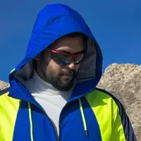 ست سویشرت و شلوار ترکینگ مردانه C407 برساد رنگ سرمه ای-آبی شالی-فسفری سایز M