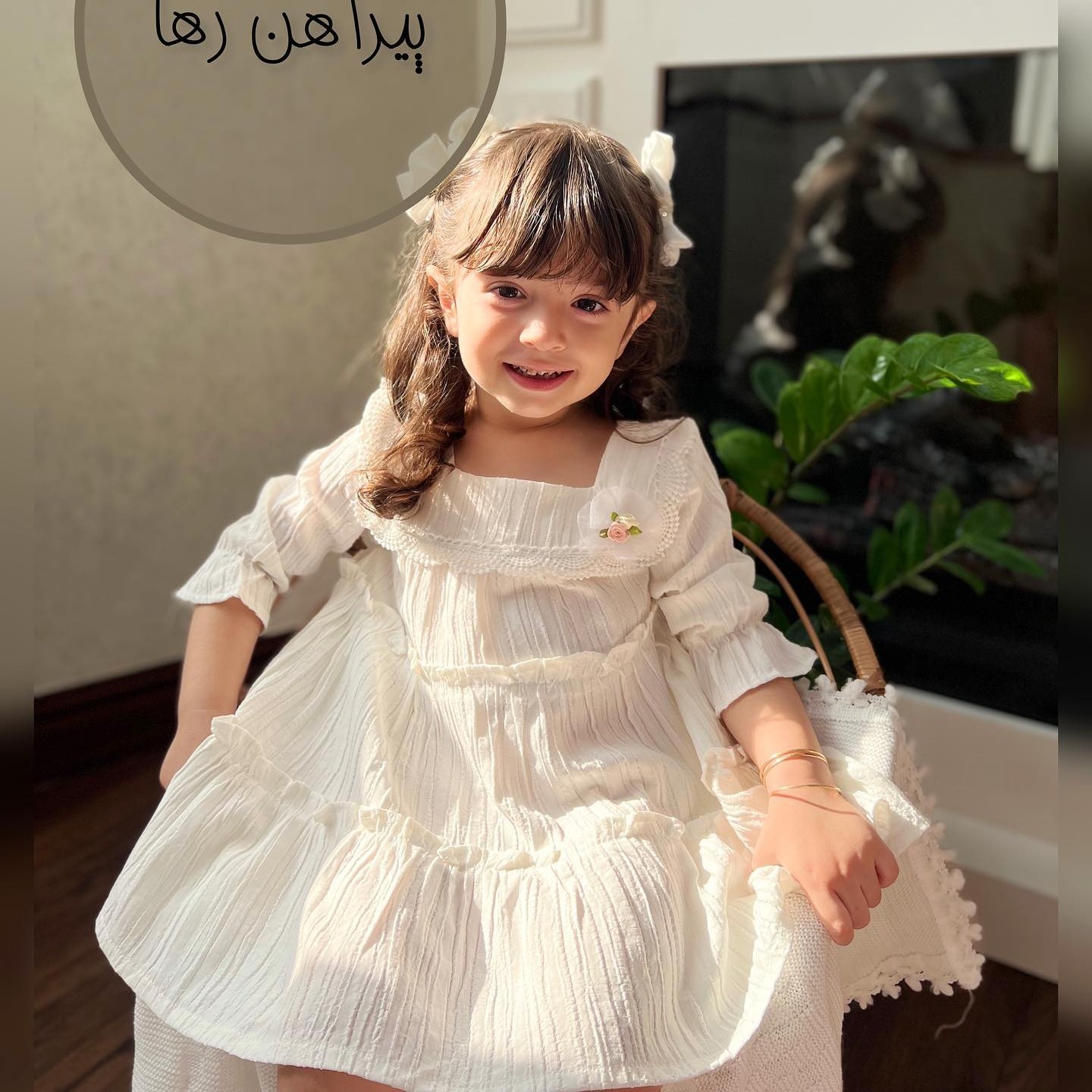 لباس مجلسی دخترانه جنس کراش اعلا پیراهن دخترانه 3 ماه تا 6 سال تنخور بی نظیر