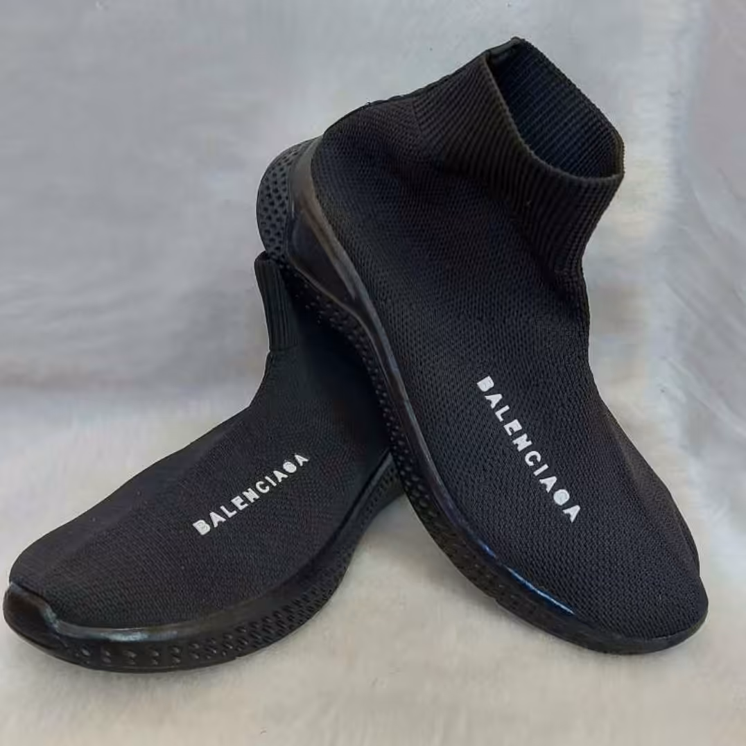 کفش مردانه جورابی ساقدار بالنسیاگا کشبافت زیره پیو مشکی تاینی شو