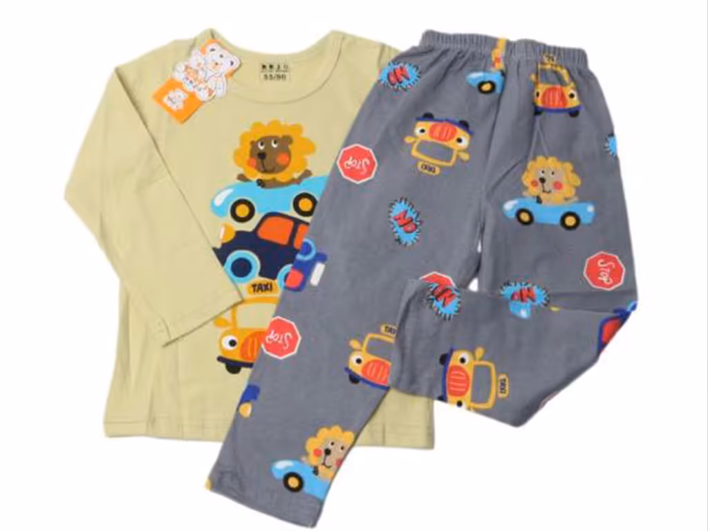 بلوز و شلوار راحتی پسرانه طرح شیر ماشین سوار