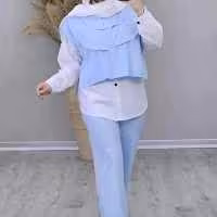 ست سه تیکه اسپرت شومیز وست و شلوار روشا.