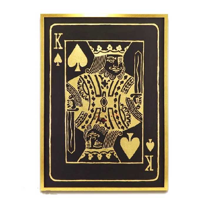 تابلو نقاشی مدرن ورق طلا  طرح شاه پیک  دکوراتیو 