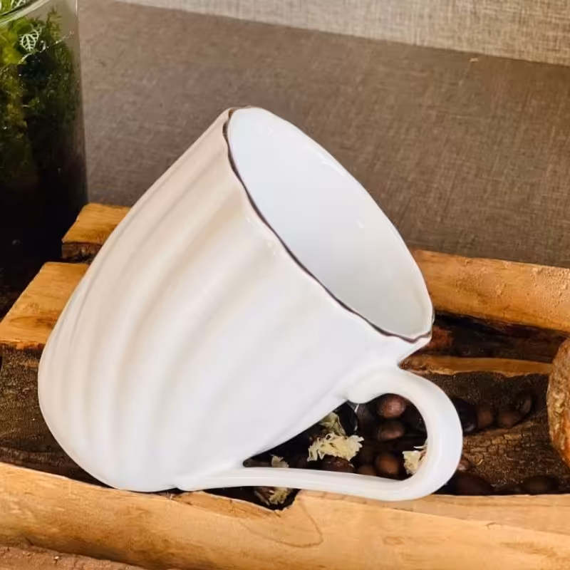 ماگ سرامیکی لمون ( پک 6 عددی لته خوری ) ( ماگ چینی ماگ ساده ماگ دسته دار  ماگ لمون  قهوه خوری  سرویس قهوه خوری )