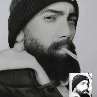 طراحی چهره سیاه قلم آچهار  ، نقاشی چهره سیاه قلم ، تابلو سیاه قلم ، نقاشی سیاه قلم