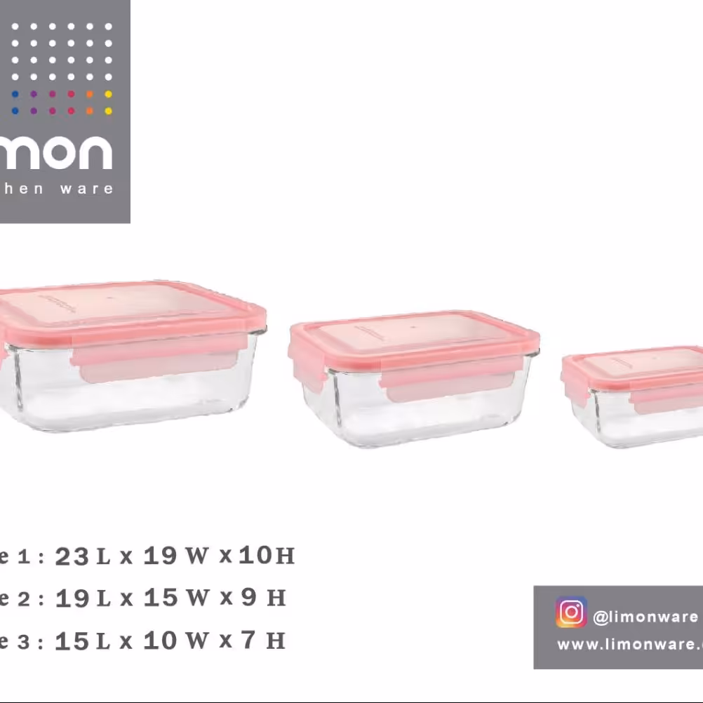 ظرف شیشه ای سه سایز مستطیل