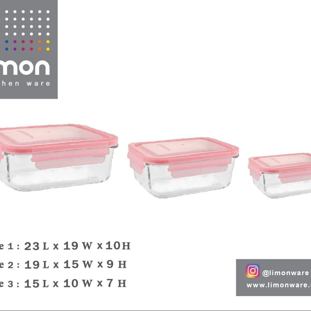 ظرف شیشه ای سه سایز مستطیل