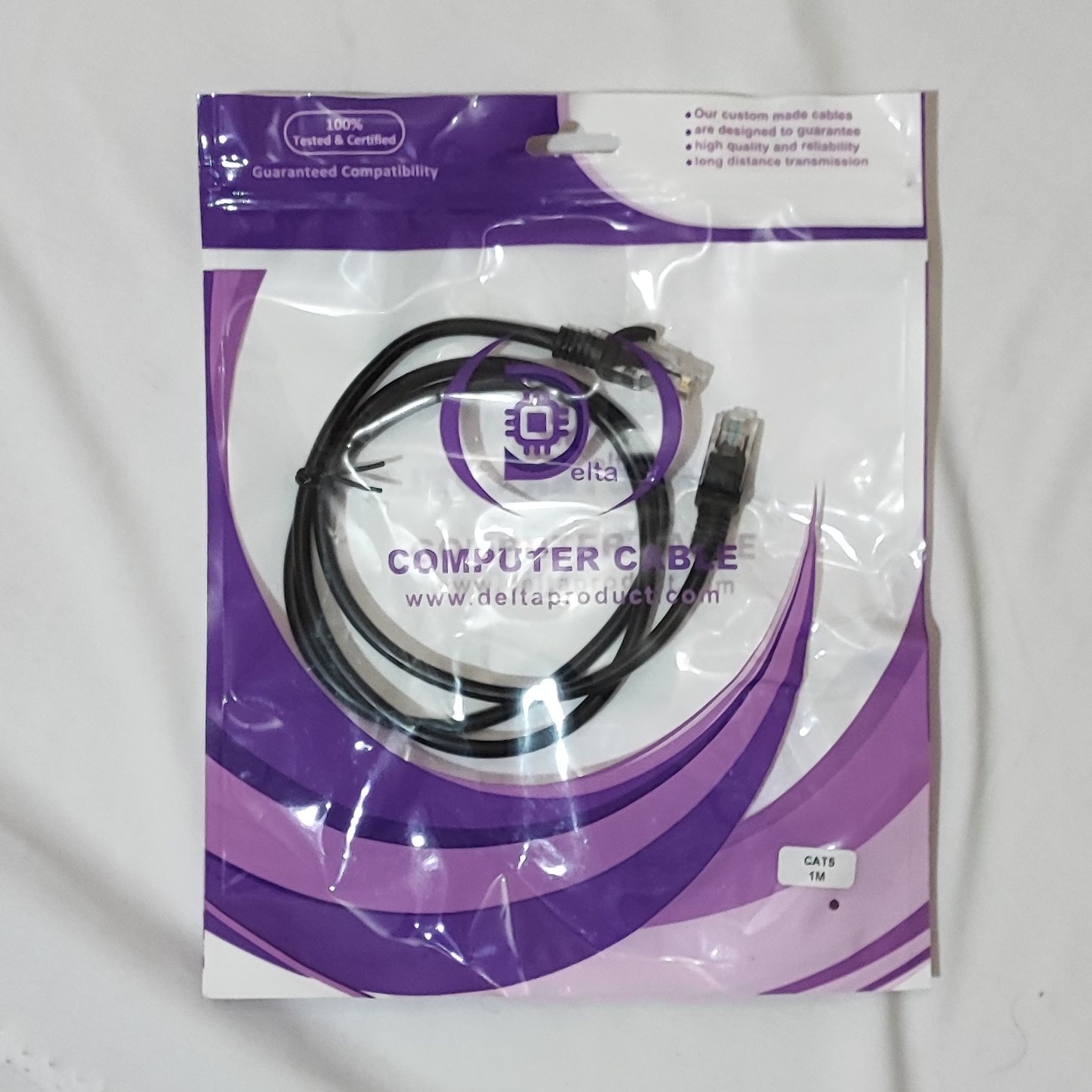 کابل شبکه Cat 5 یک متری 