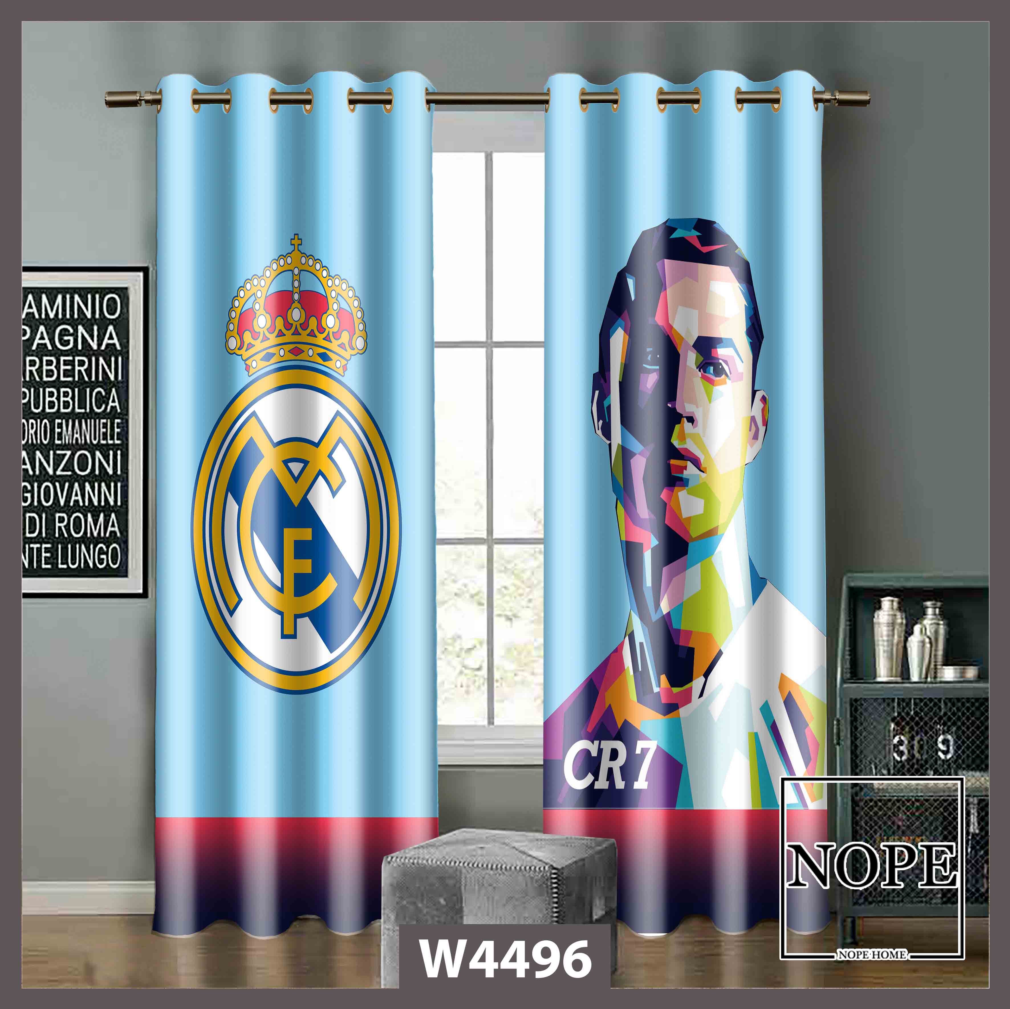 پرده چاپی پانچی دوقواره کد 4496 طرح رونالدو