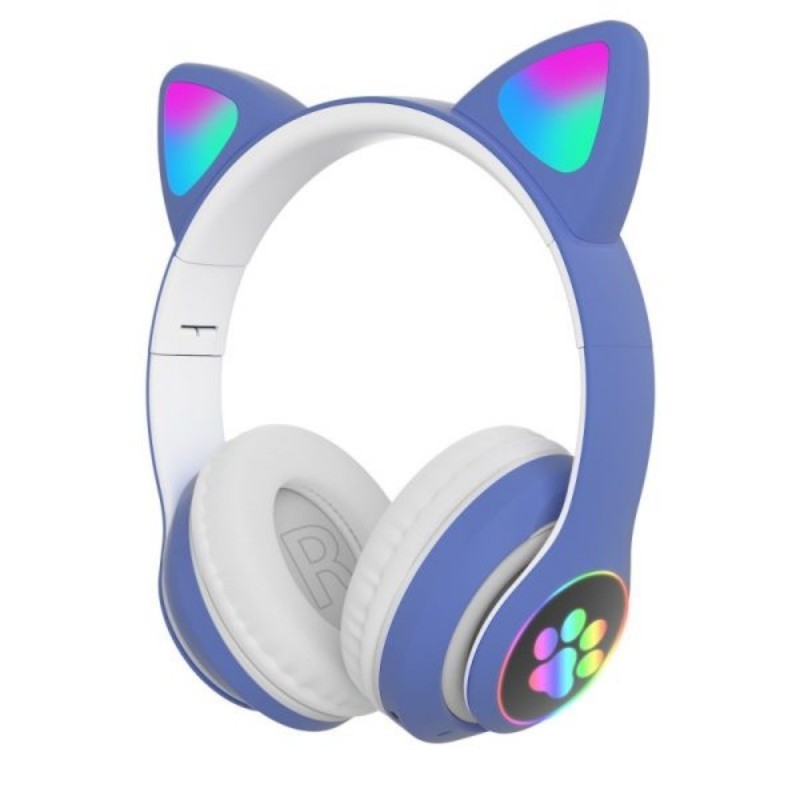 هدفون بلوتوثی گربه ای مدل Mz023 با نورپردازی RGB(رنگ آبی)