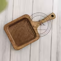 زیر لیوانی چوبی دسته دار مربع