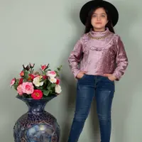  کراپ مخمل دخترانه بچگانه مدل فندی  مناسب مهمانی