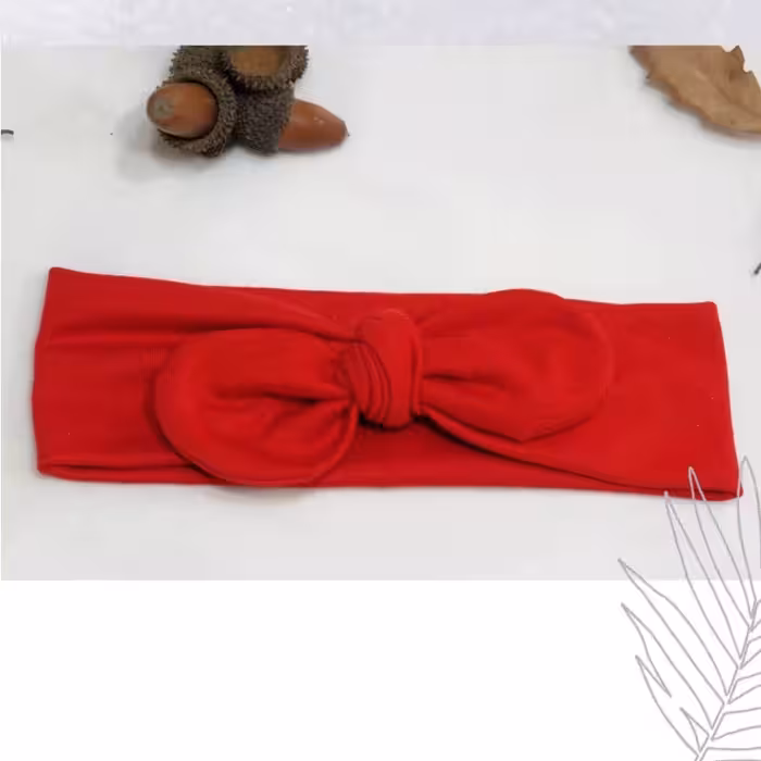 هدبند تریکو رنگ قرمز جنس تریکو پنبه 