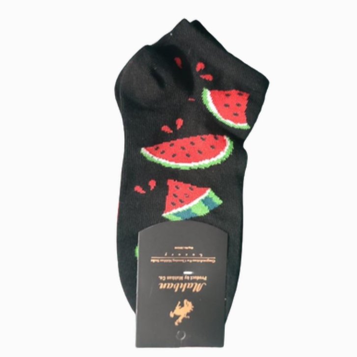 جوراب مچی زنانه و دخترانه طرح هندوانه شب یلدا  فری سایز