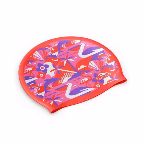 کلاه شنا سیلیکونی توربو اسپانیا مدل HAPPY FLAMINGO