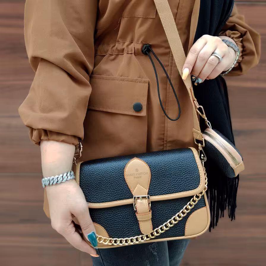 کیف پاسپورتی با جای هندزفری رنگ مشکی (ارسال رایگان)