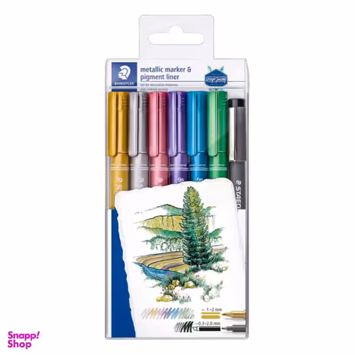 ماژیک رنگ‌آمیزی 6 رنگ استدلر مدل 8323-SWP6P به همراه راپید