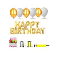 پک کامل بادکنک آرایی طلایی و سفید