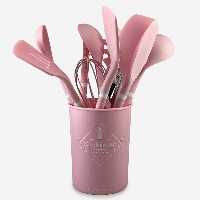 سرویس کفگیر ملاقه و ابزار آشپزی 12 پارچه کامل سیلیکونی