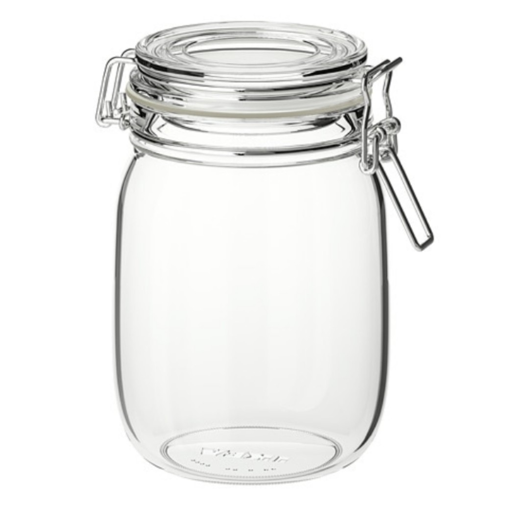 بانکه ی شیشه همراه با درب یک لیتری آیکیا مدلKORKEN. کدمحصول 204.892.16